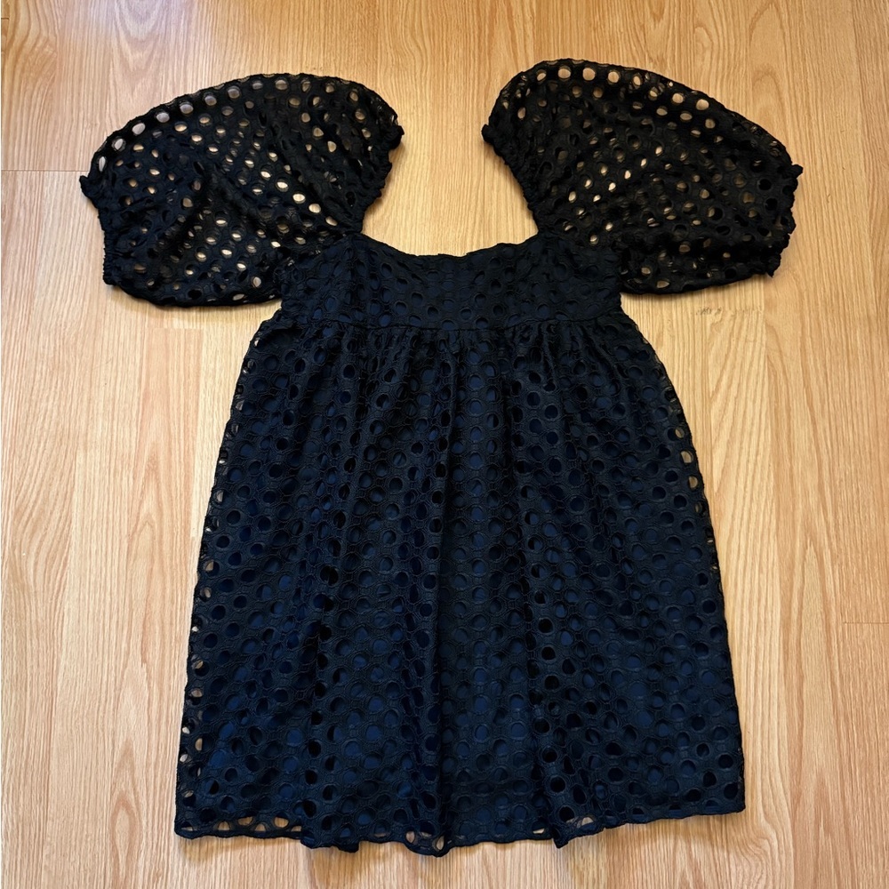 Kimchi Blue Black Eyelet Mini Dress